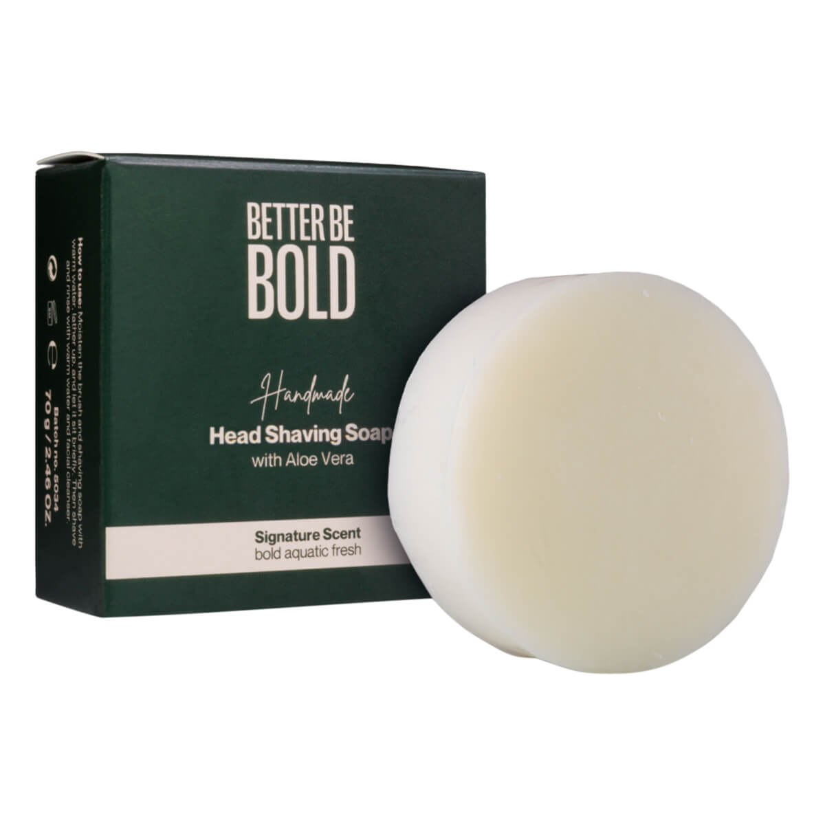 Handgemachte Rasierseife, Aloe Vera, 70 g.