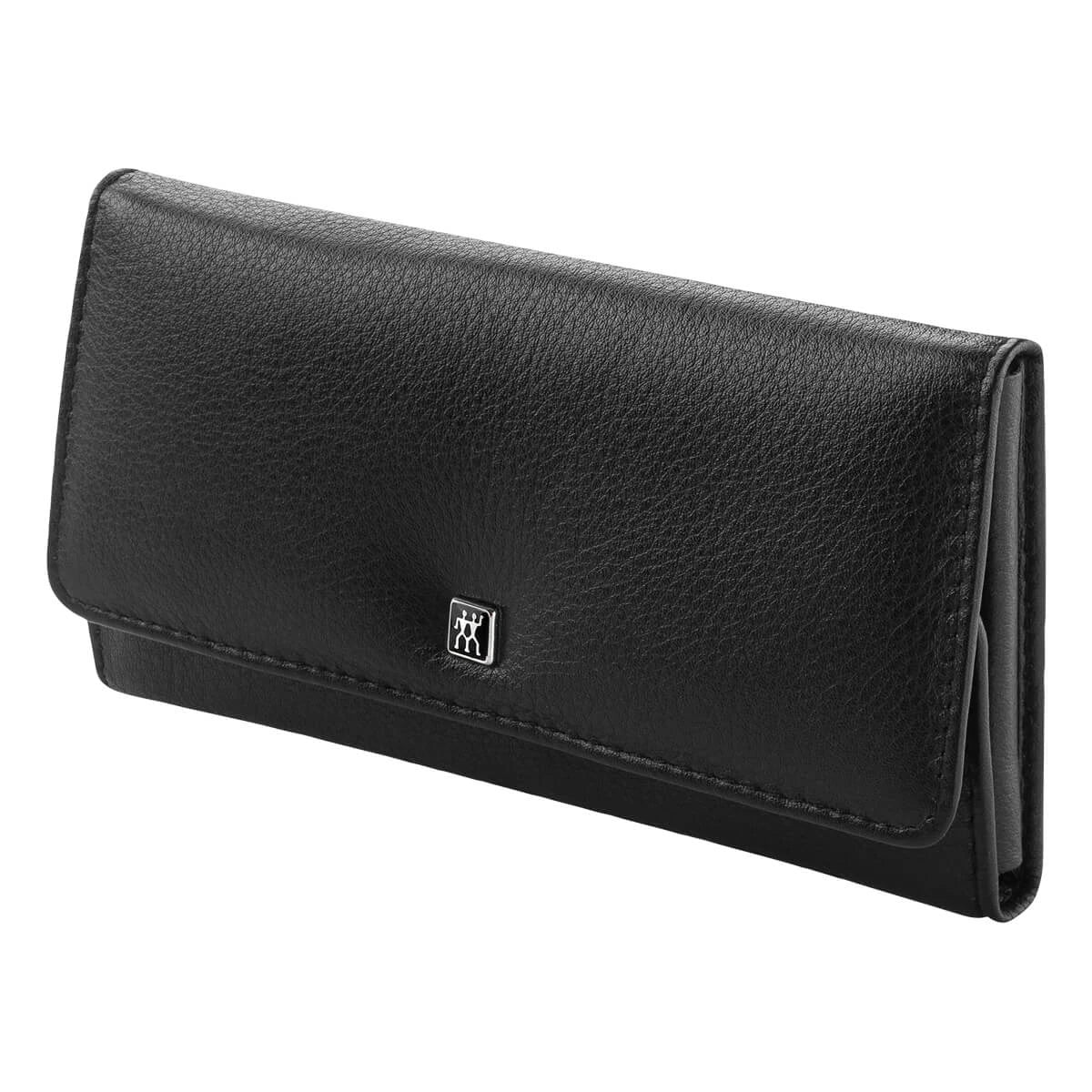Maniküreset, 5 Teile, Etui mit Klickverschluss, Schwarzes Leder