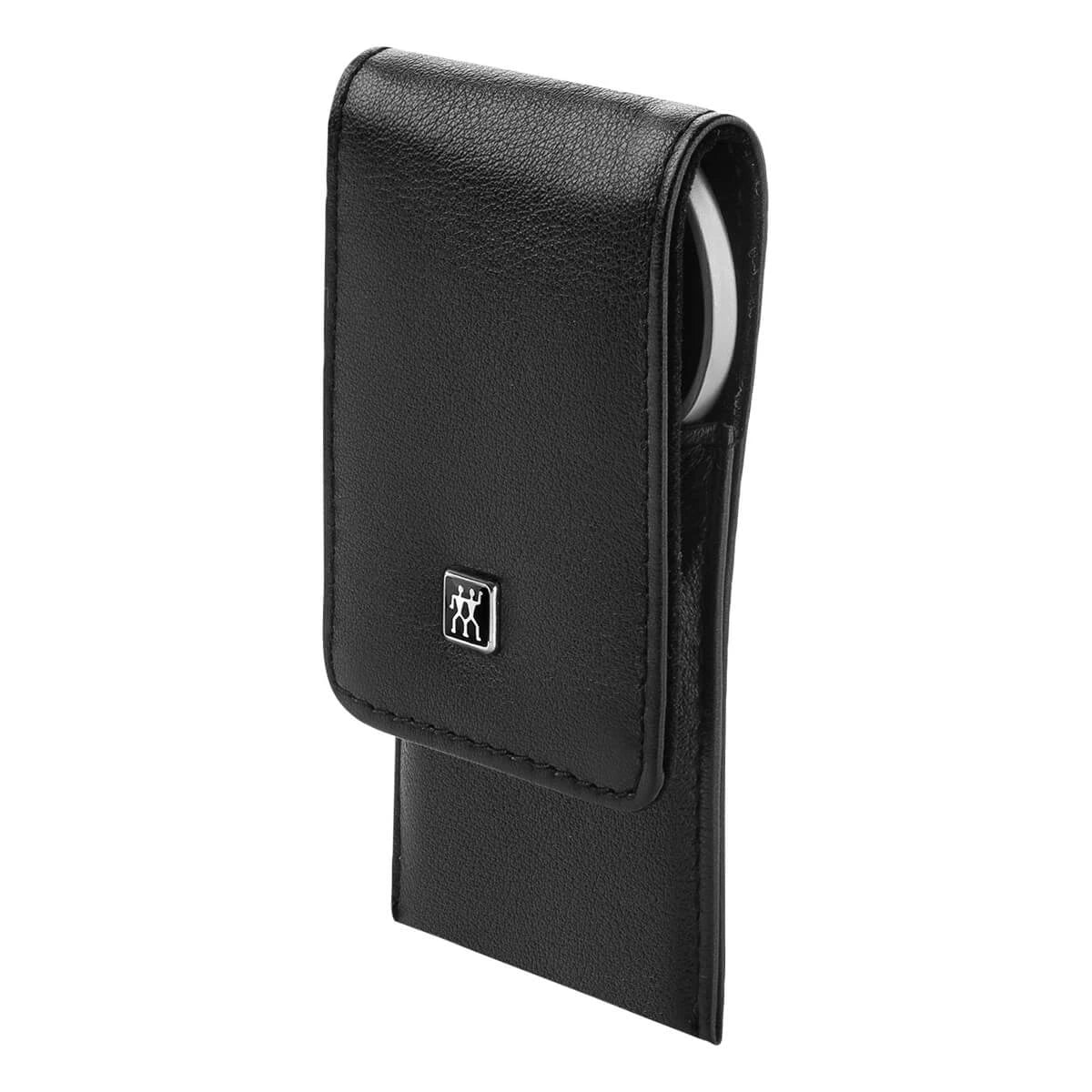 Maniküreset, 3-teilig, Etui zum Klicken und Schließen, Schwarzes Leder