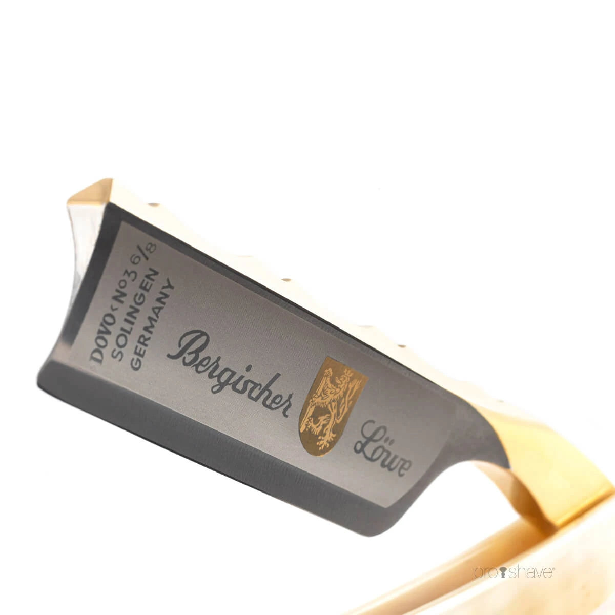 Rasiermesser 6/8, Spanische Spitze, Bergischer Löwe, Horn