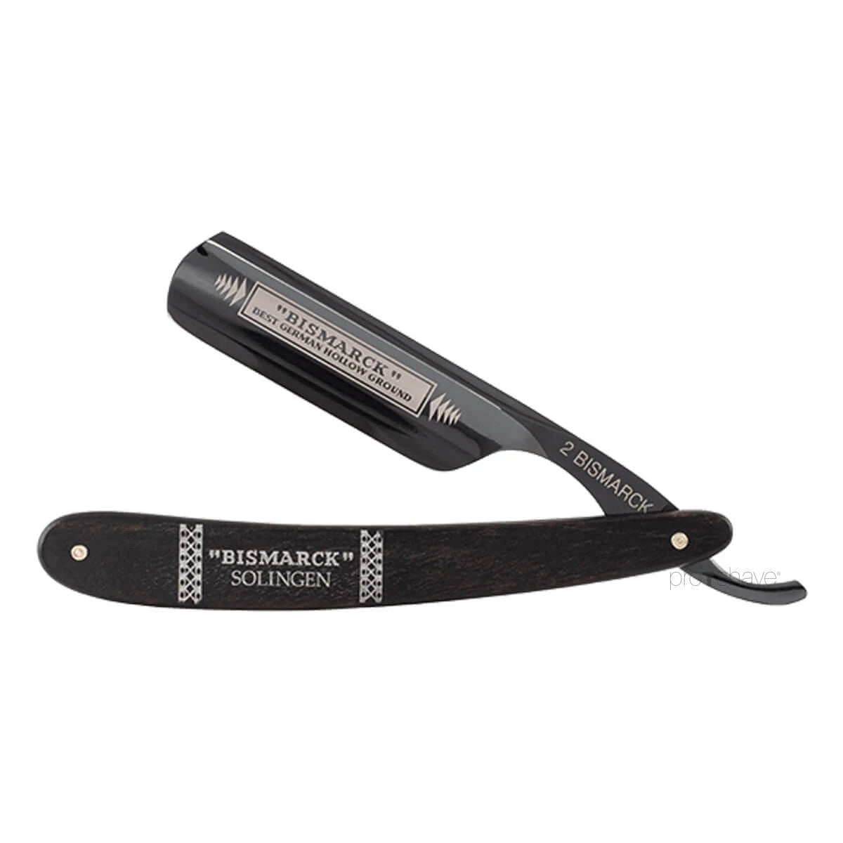 Rasiermesser 6/8, Runde Nase, Bismarck, Schwarz & Ebenholz