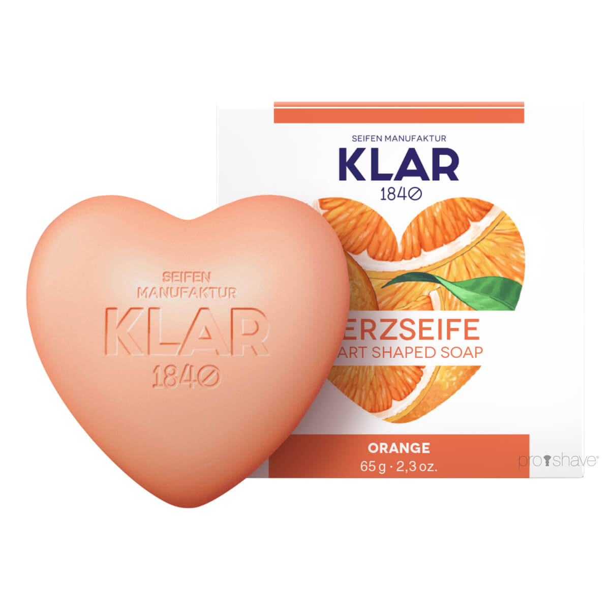 Seife in Herzform, Orange, 65 gr.