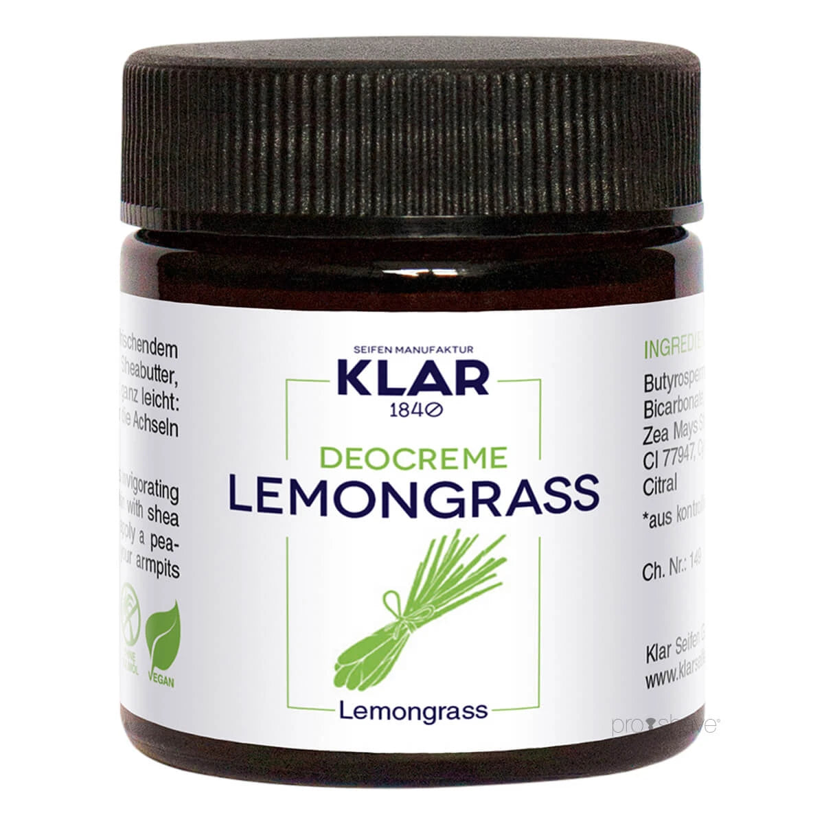 Deodorant Creme, Zitronengras, 30 ml.