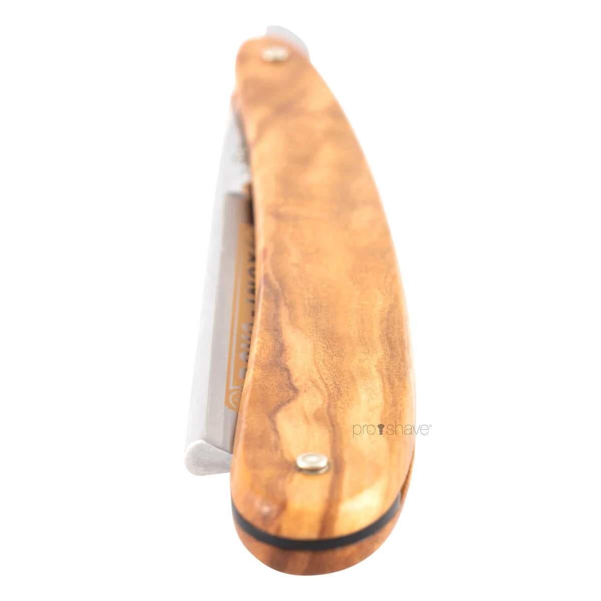 Rasiermesser 5/8, runde Nase, INOX, Olivenholz