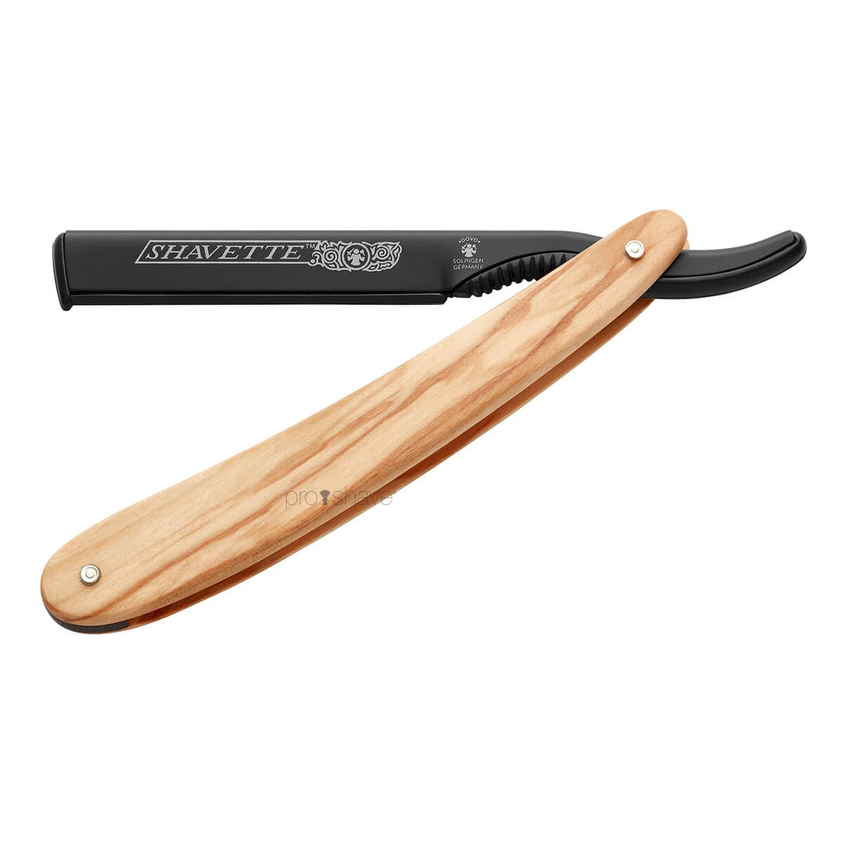 Shavette, Aluminium schwarz und Holz oliv