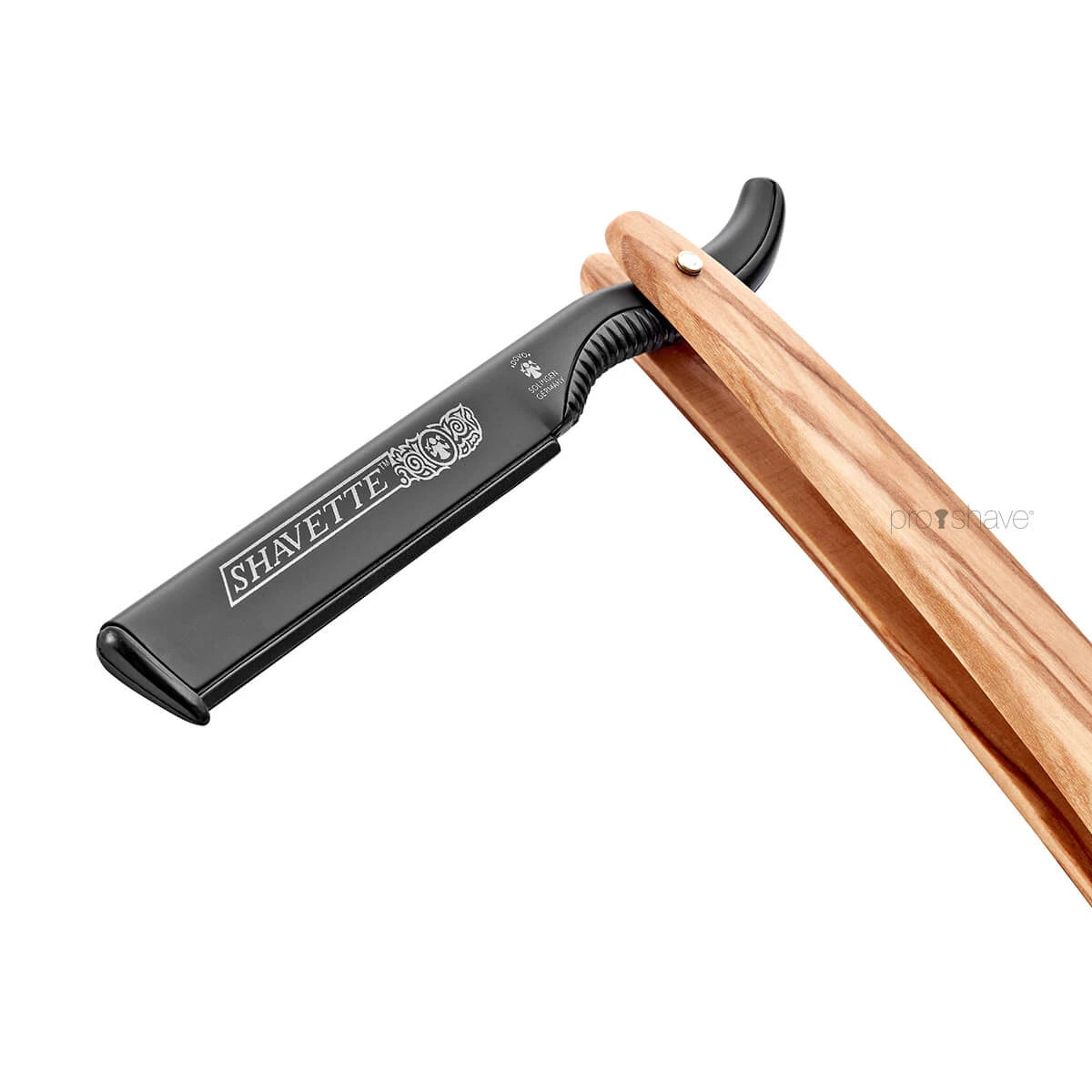 Shavette, Aluminium schwarz und Holz oliv