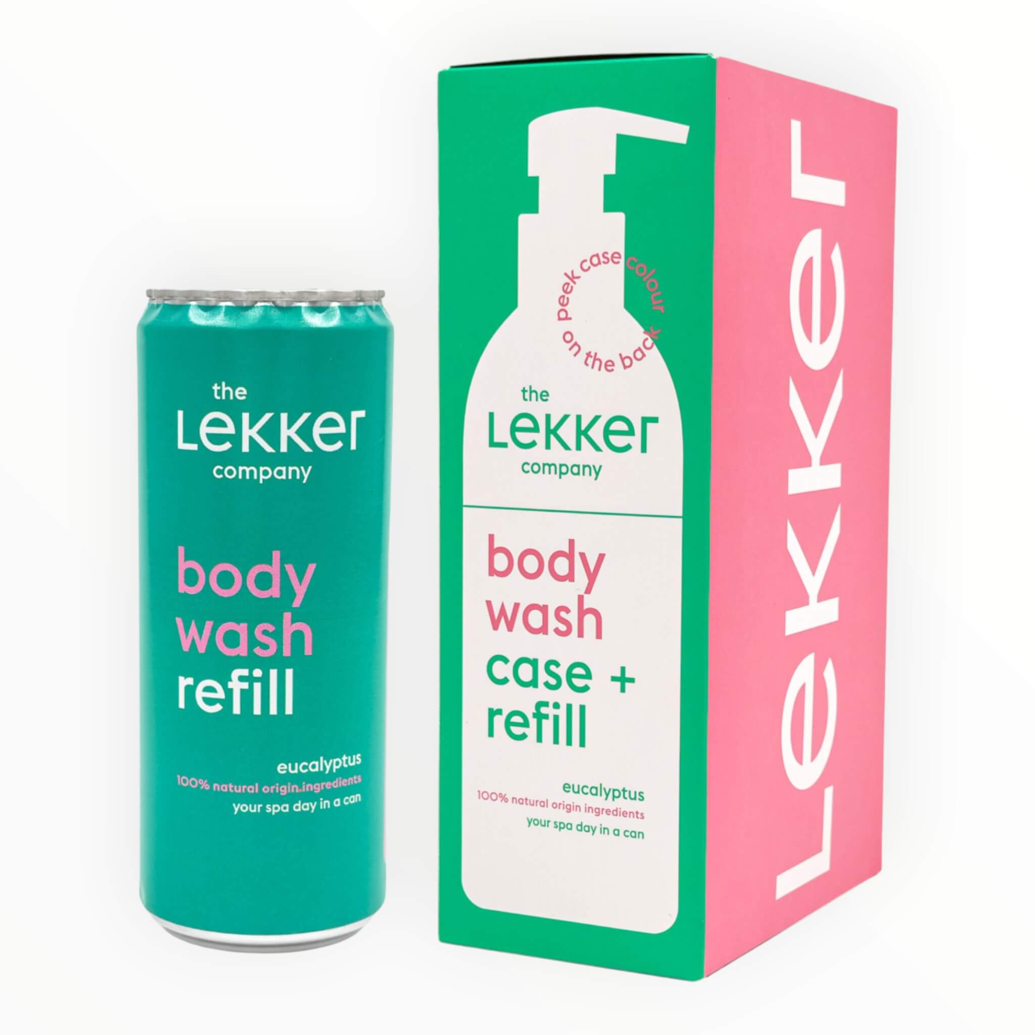 Duschgel-Etui + Nachfüllpackung, Eukalyptus, 330 ml.