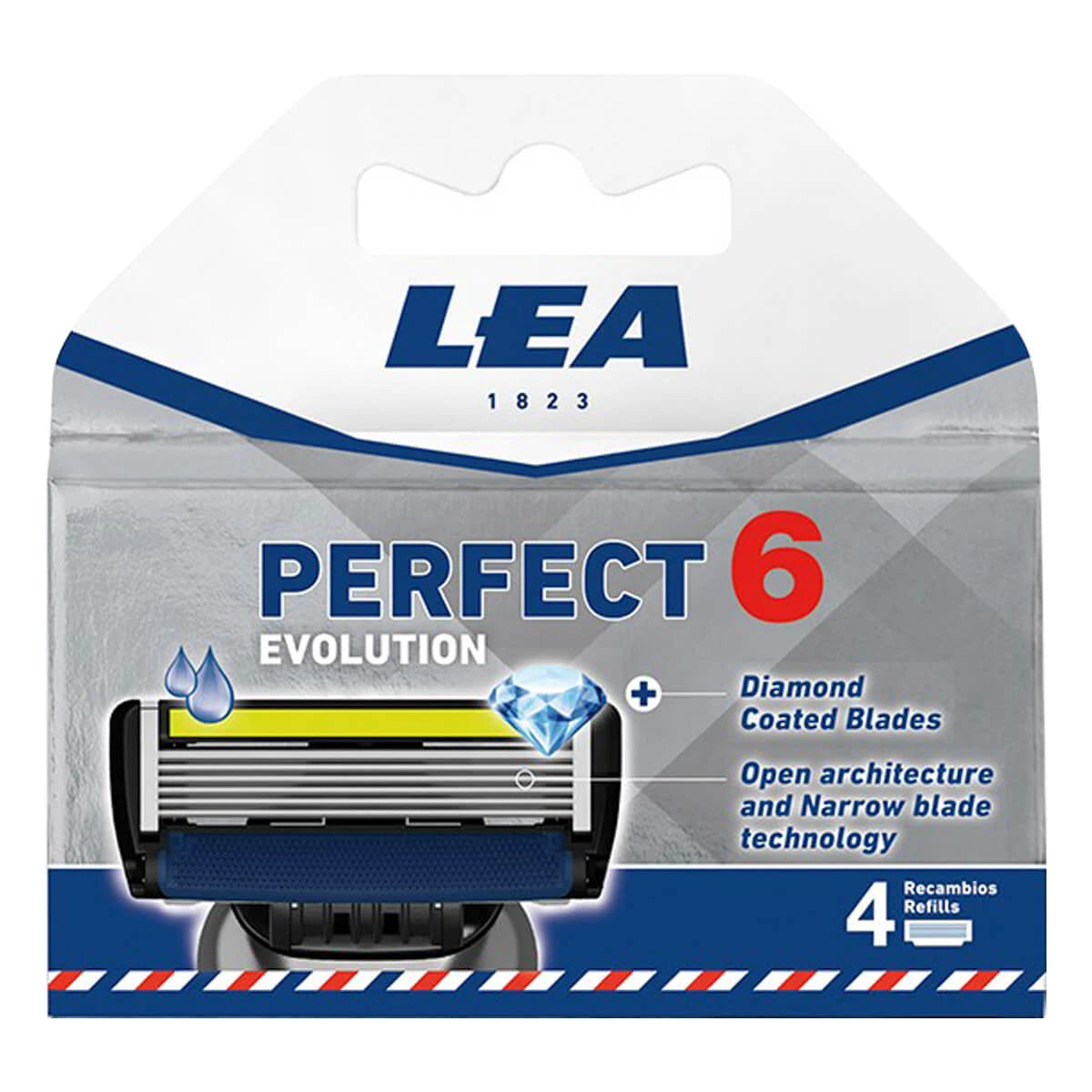 Perfect 6 Evolution, Kassette mit 4 Rasierklingen (6+1 Klinge)