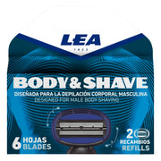 Body & Shave, Kartusche mit 2 nachfüllbaren Rasierklingen (3+3 Klingen)