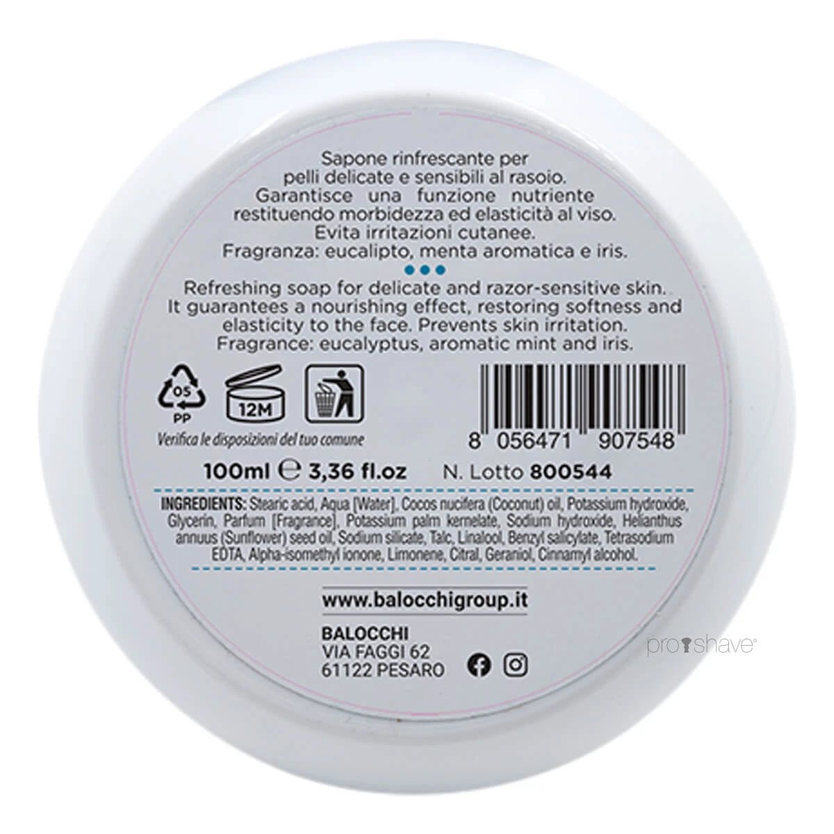 Rasierseife, Vintage Blu, 100 ml.