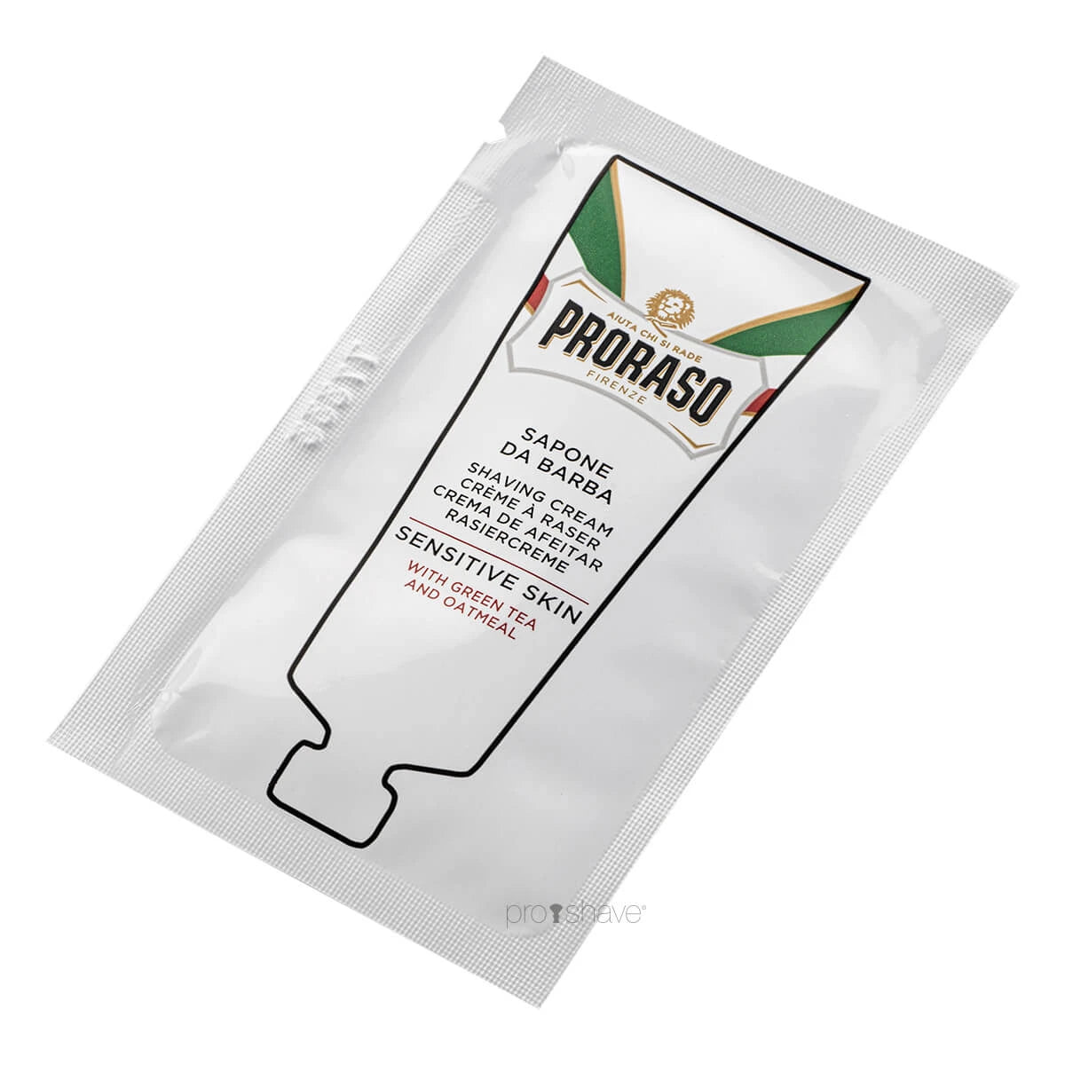 Rasiercreme - Sensitive, Grüner Tee & Hafer, Probe, 4 ml.