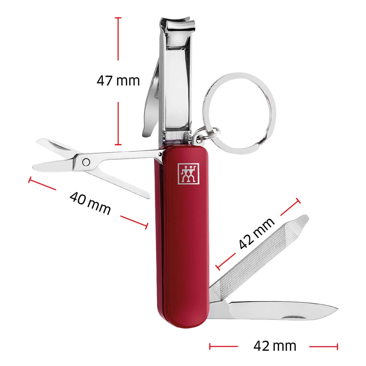 Multitool, Edelstahl, Rot
