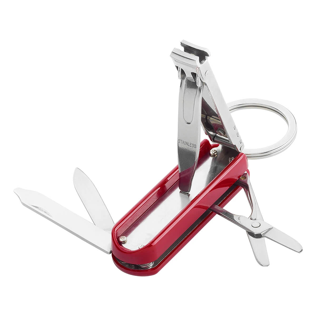 Multitool, Edelstahl, Rot