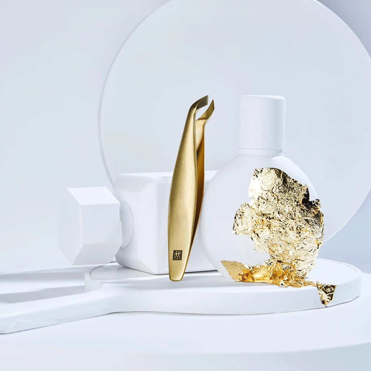 Hautschutzpinzette, gebogen, Gold