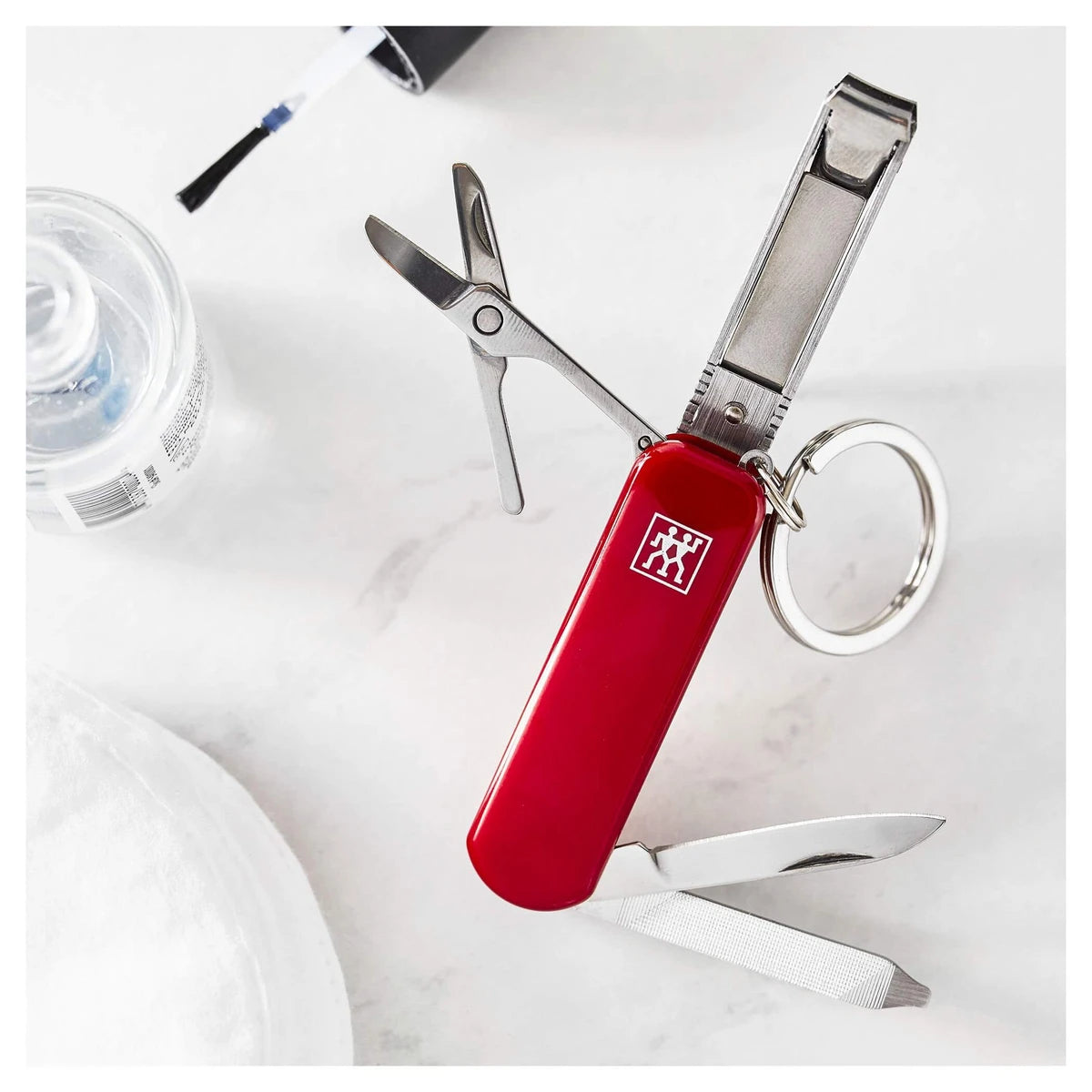 Multitool, Edelstahl, Rot