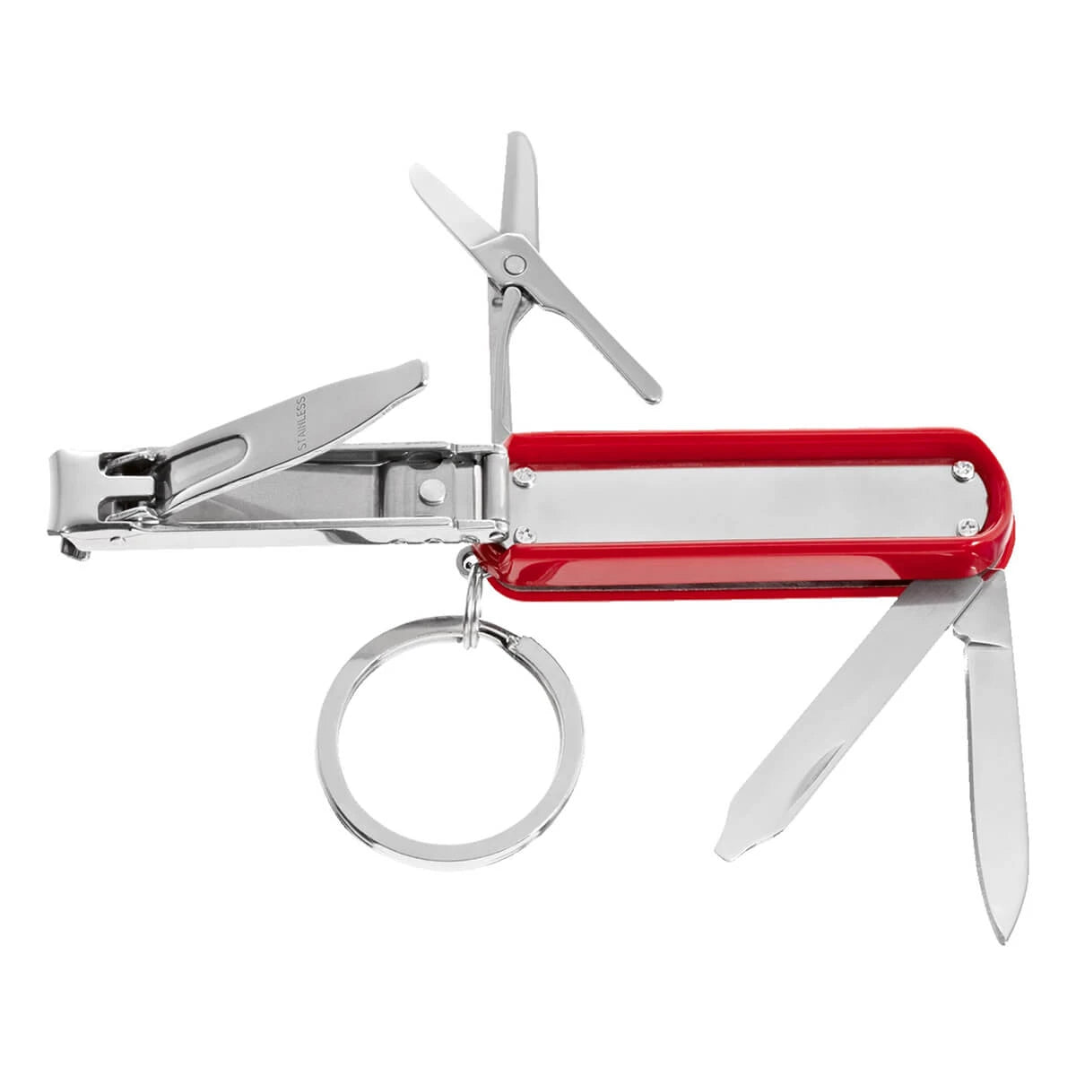 Multitool, Edelstahl, Rot