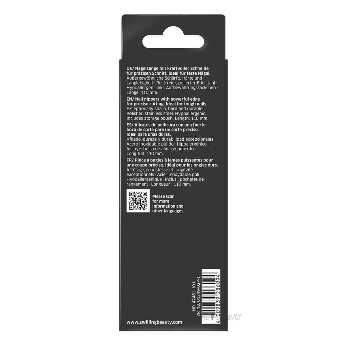 Nagelzange, Rostfreier Stahl