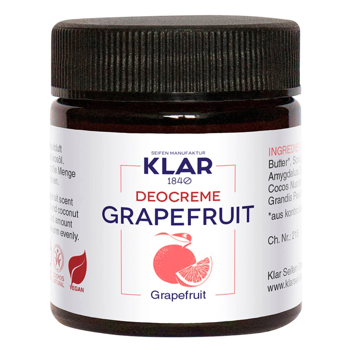 Deodorant Creme, Grapefruit, 30 ml.
