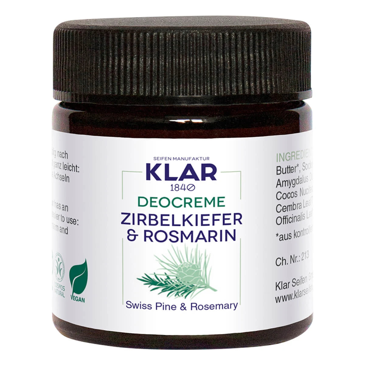 Deodorant Creme, Kiefer & Rosmarin, 30 ml.