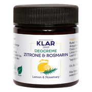 Deodorant Creme, Zitrone & Rosmarin, 30 ml.