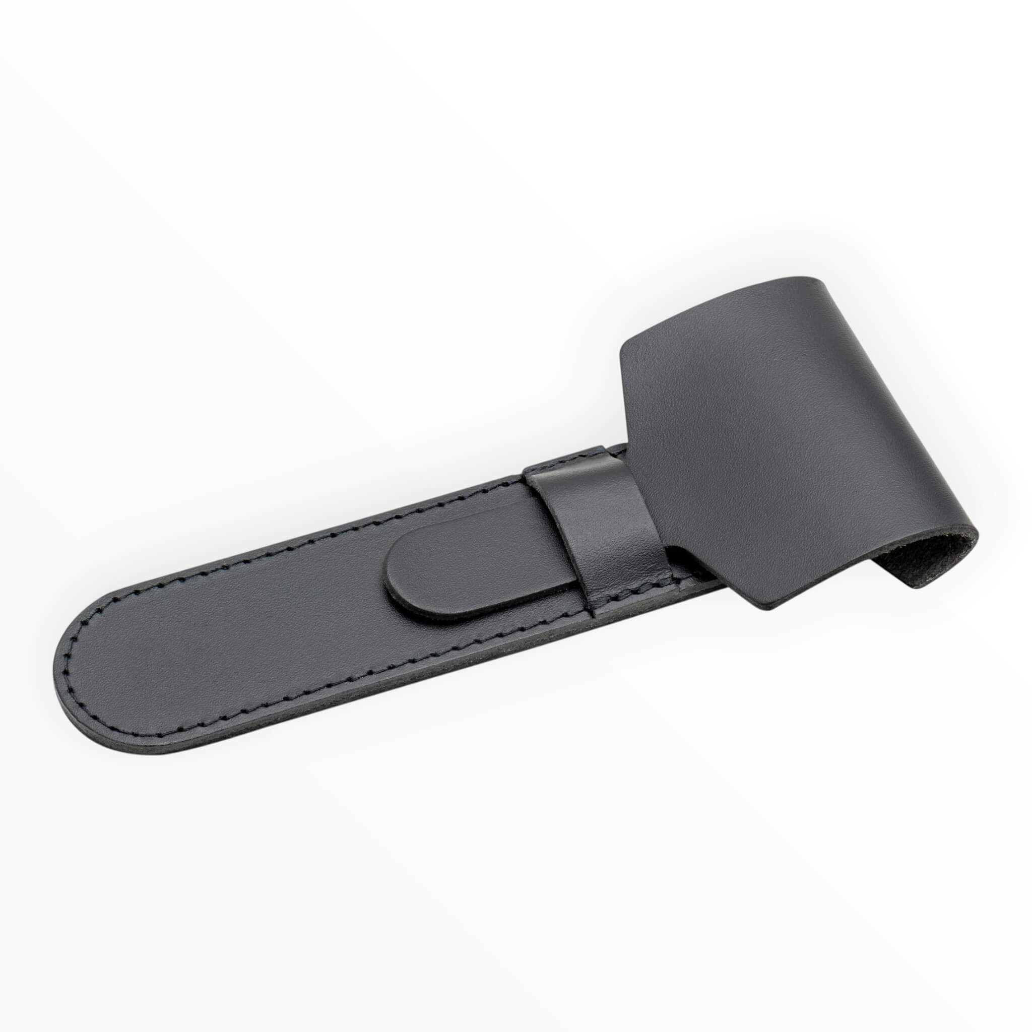Etui für Rasierhobel, schwarzes Leder