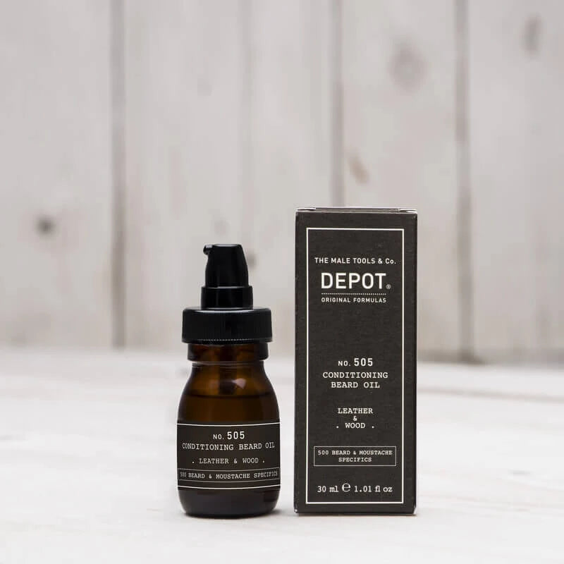 Pflegendes Bartöl, Leder & Holz, Nr. 505, 30 ml.
