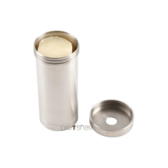 Rasierseife in Stahltube mit Schraubverschluss, Edelstahl, 50 gr.