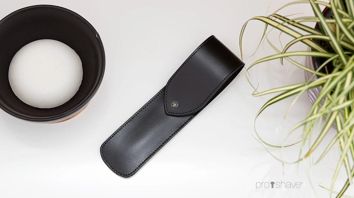 Lederetui für Rasiermesser, Schwarz