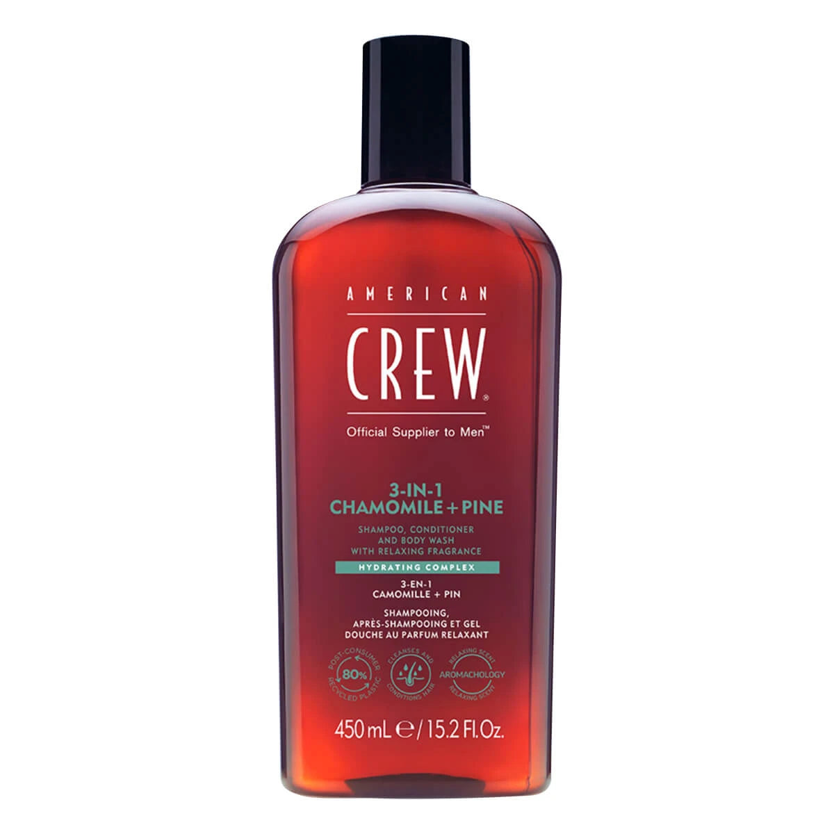 3-in-1 Kamille + Kiefer Haar- und Körpershampoo, 450 ml.