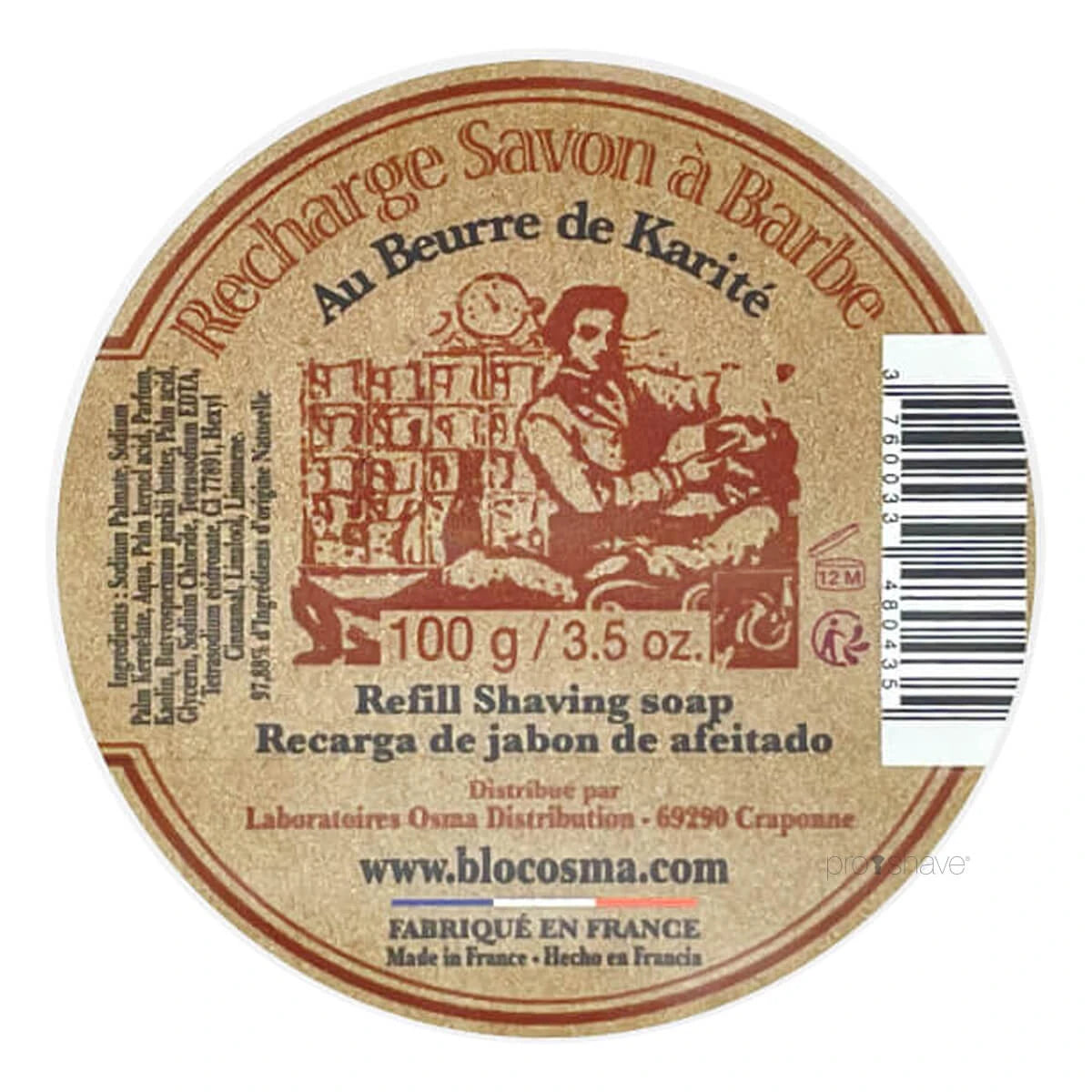 Rasierseife in Kunststoffschale, 100 gr.