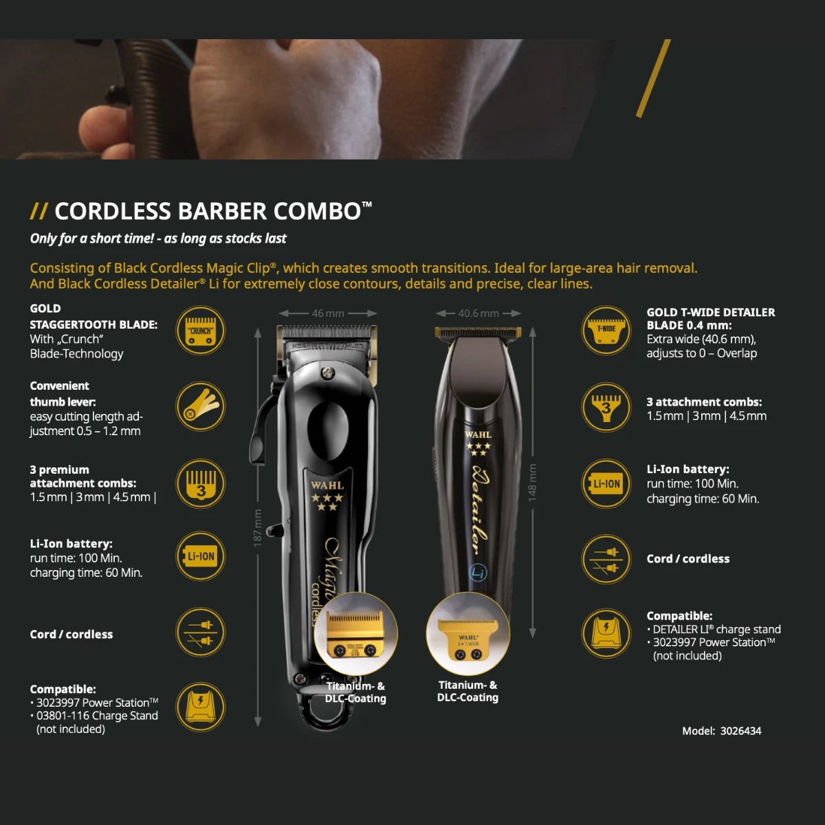 Barber Combo, Cordless Magic Clip & Cordless Detailer, limitierte Auflage
