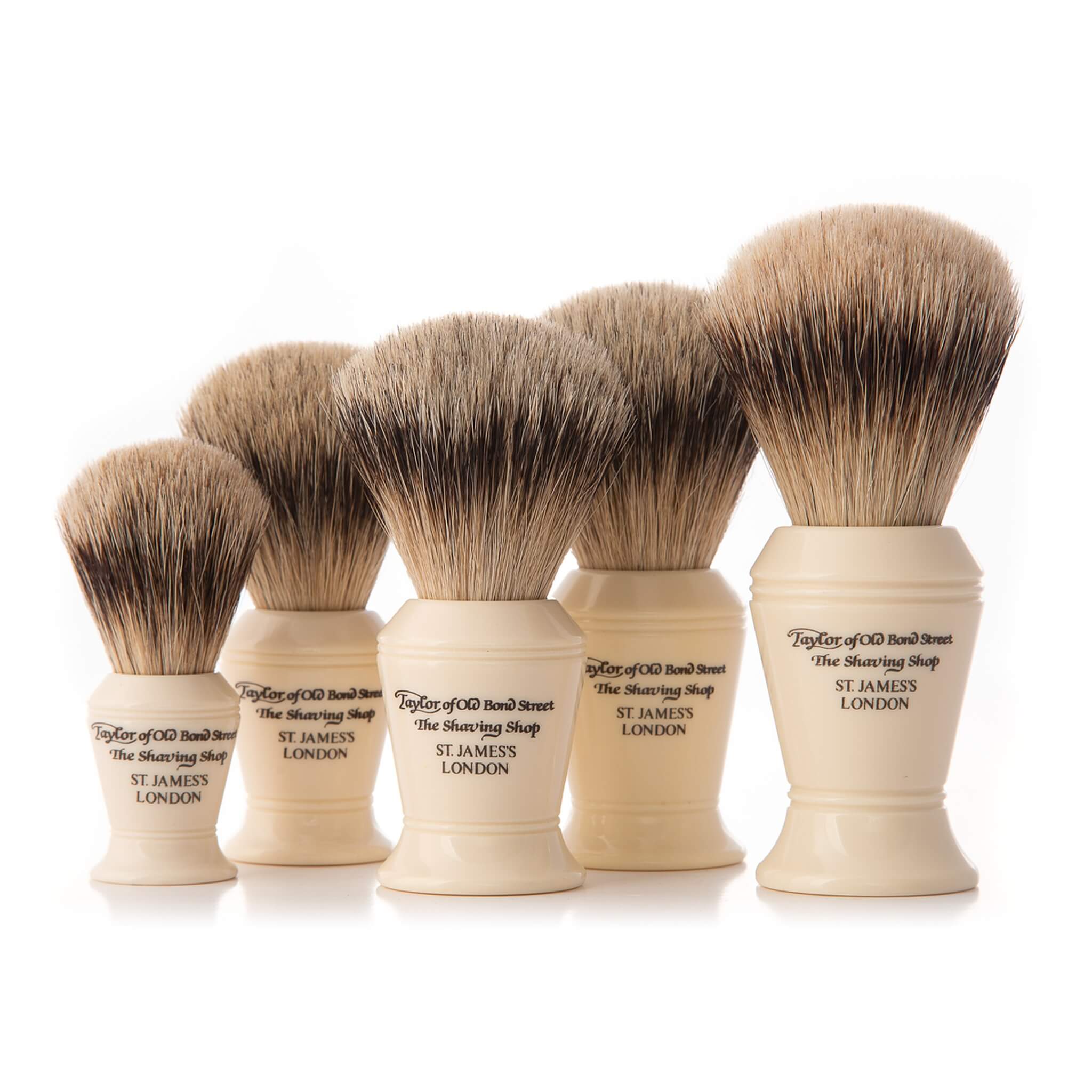 Rasierpinsel, Super Badger, 9 cm, 17 mm Noppen, elfenbeinfarben