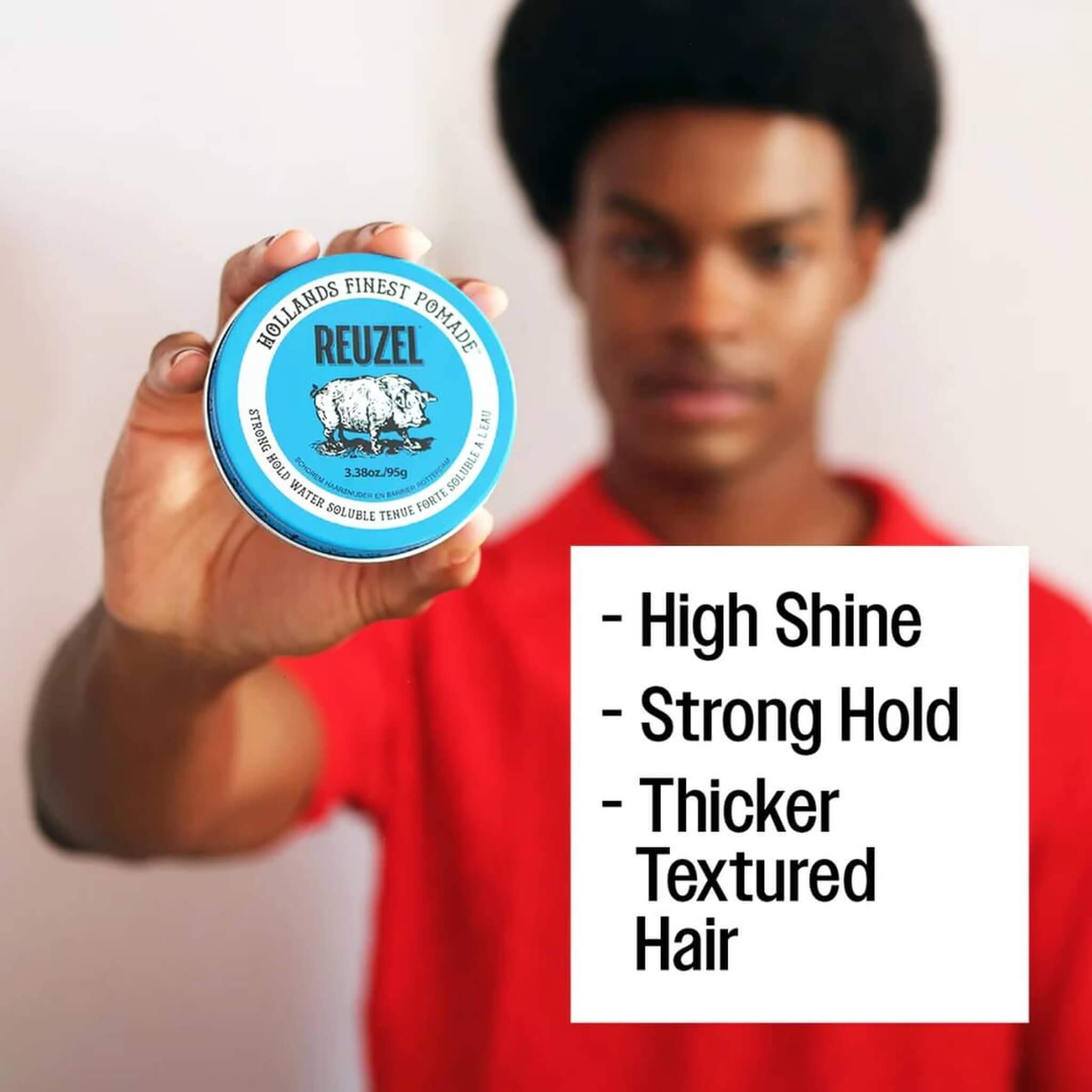 Blaue wasserlösliche Pomade - Starker Halt, 95 g.