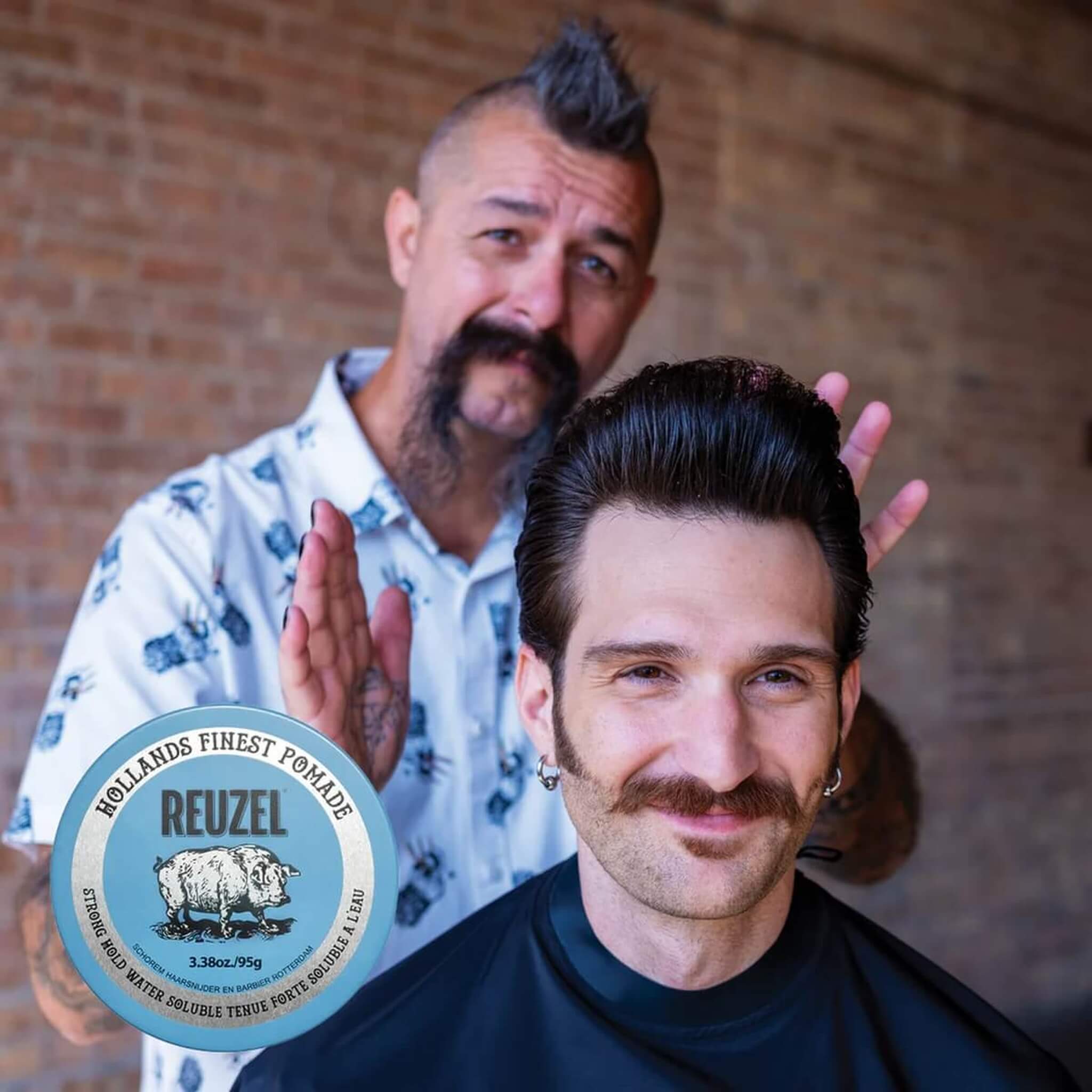 Blaue wasserlösliche Pomade - Starker Halt, 95 g.