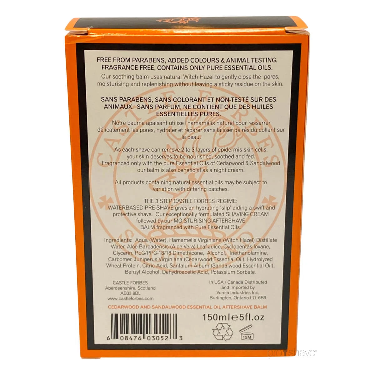 Aftershave Balsam, Zedernholz & Sandalwood Oils, 150 ml.