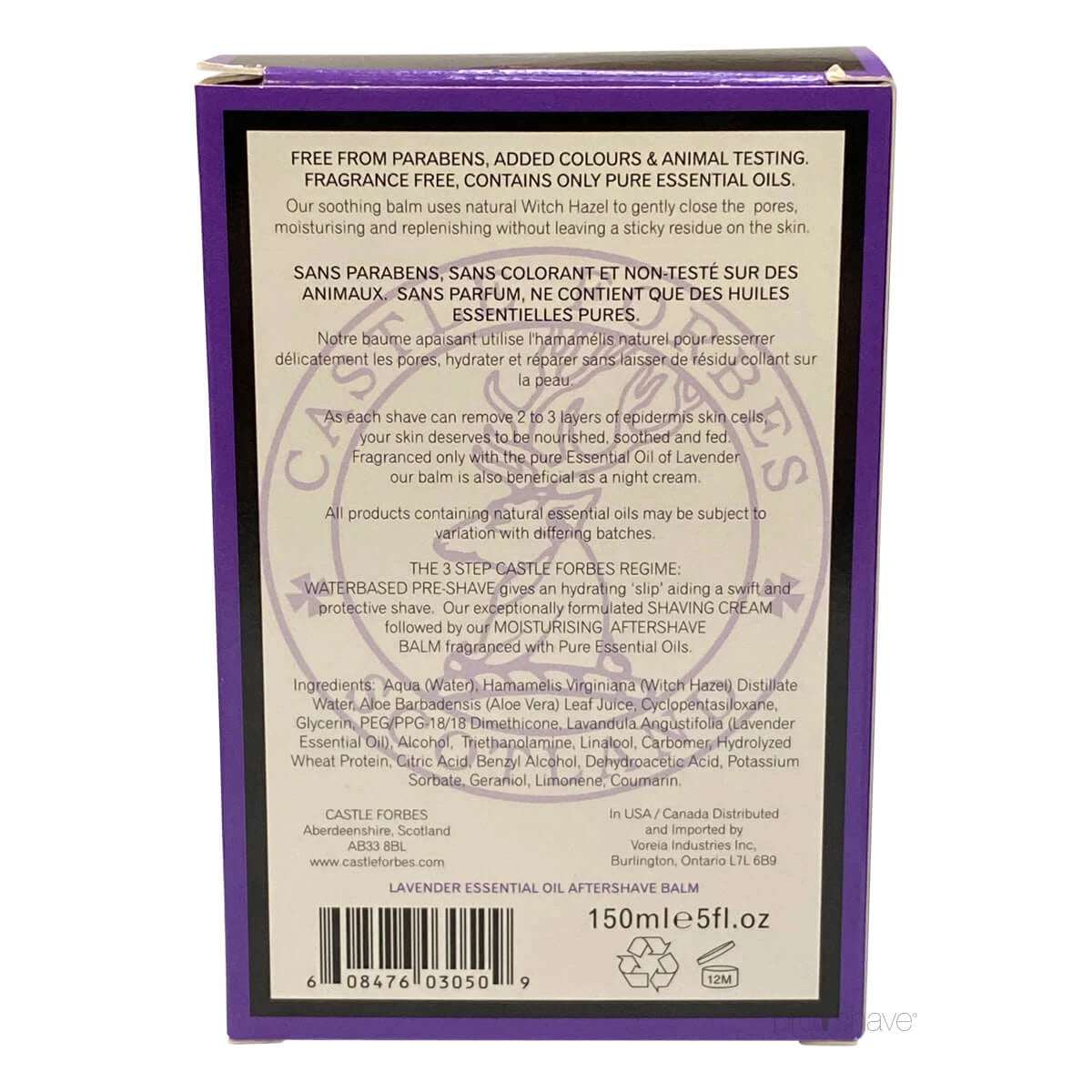 Aftershave Balsam, Lavender Essential Oil, 150 ml.
