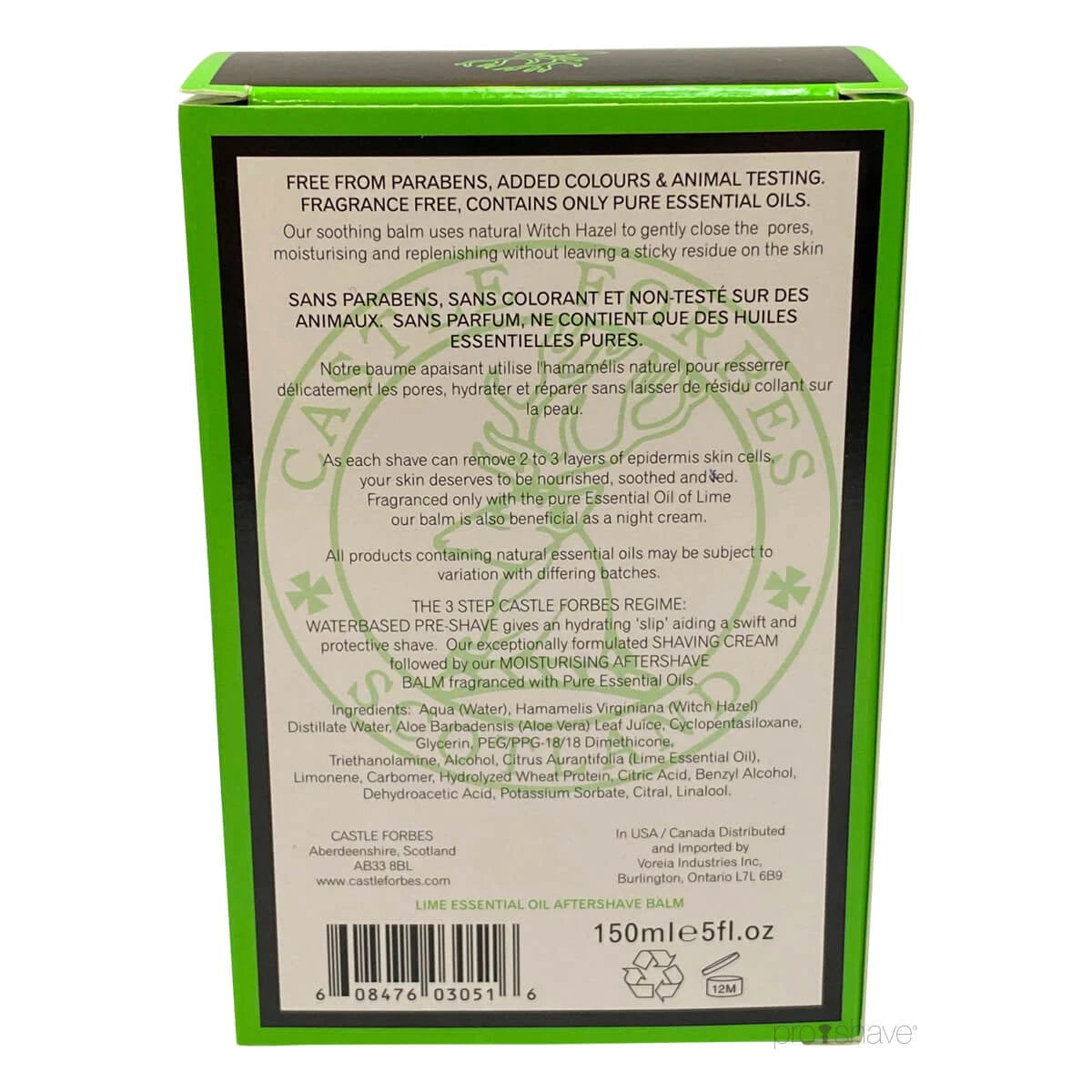 Aftershave Balsam, Lime Essential Oils, 150 ml.