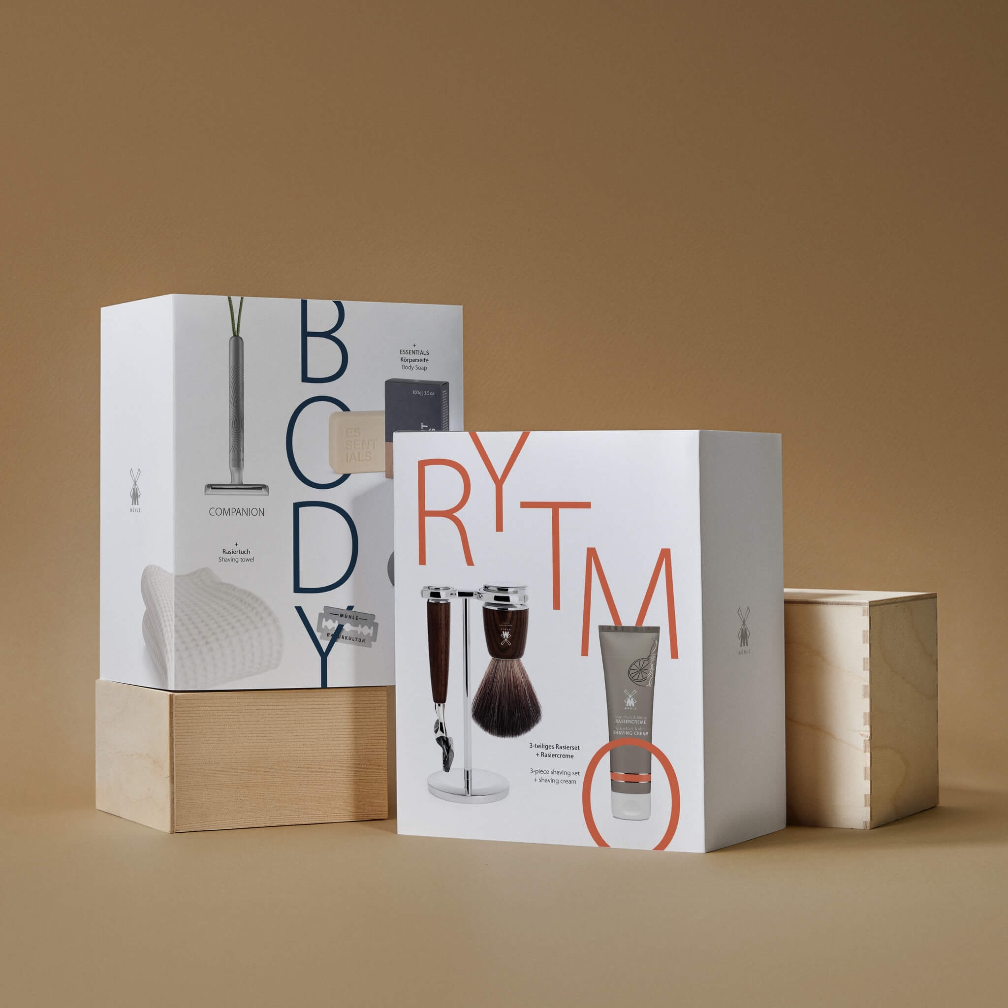 Geschenksets mit Rasierset und Rasiercreme, Rytmo