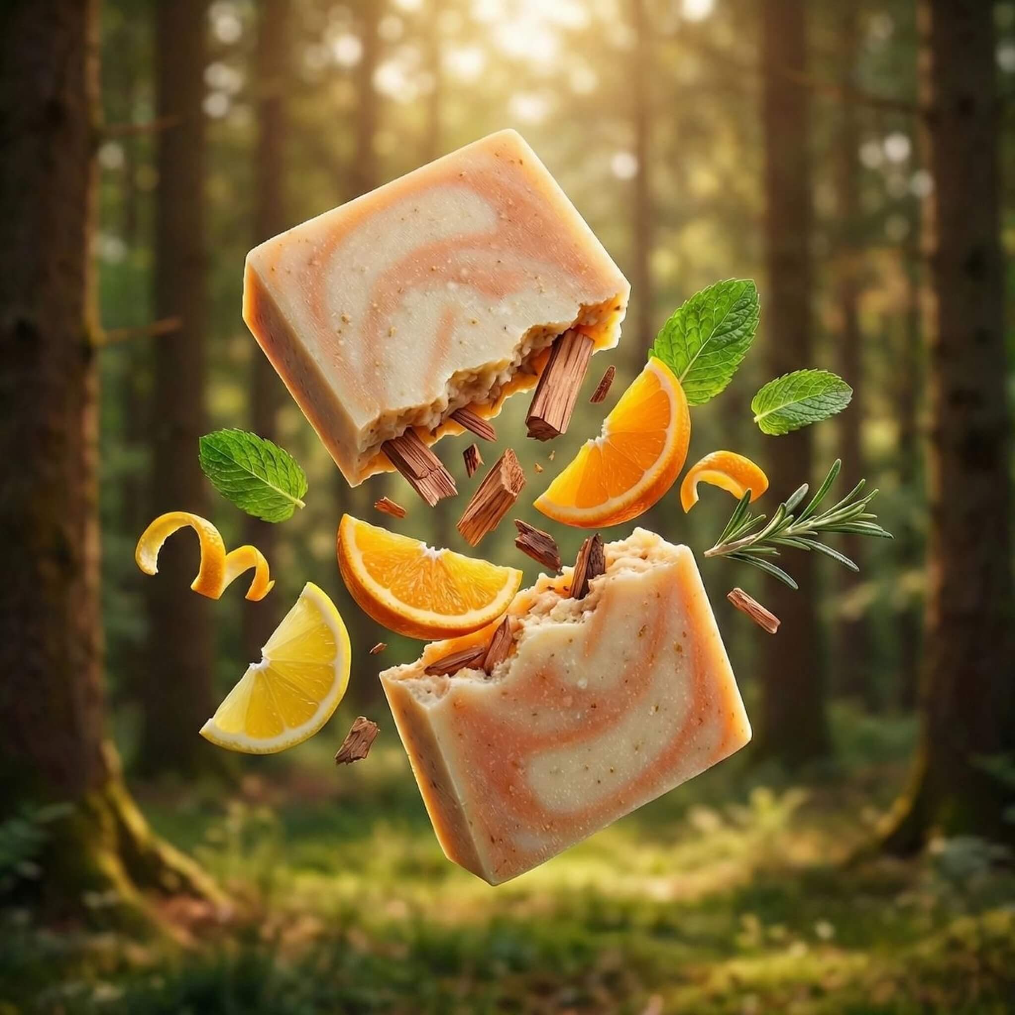 Seife, Citrus-Zedernholz-Peeling, 135 g.