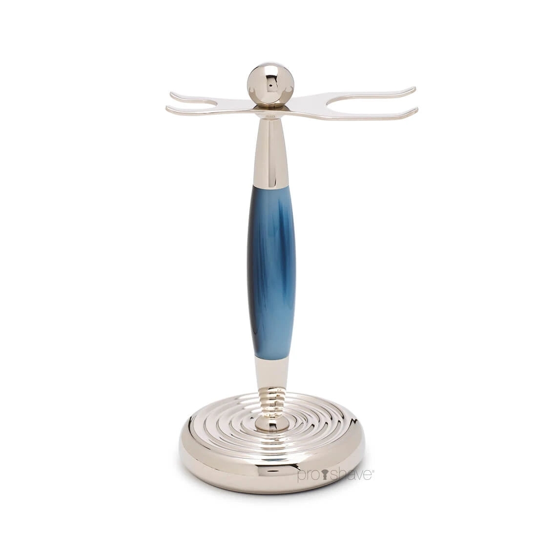 Rasierset mit Fusion-Rasierer, Dachsbürste und Halter, edwardianisch, Faux Blue Opal