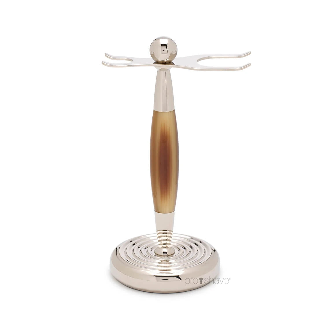 Rasierset mit Fusion-Rasierer, Dachsbürste und Halter, edwardianisch, Kunsthorn