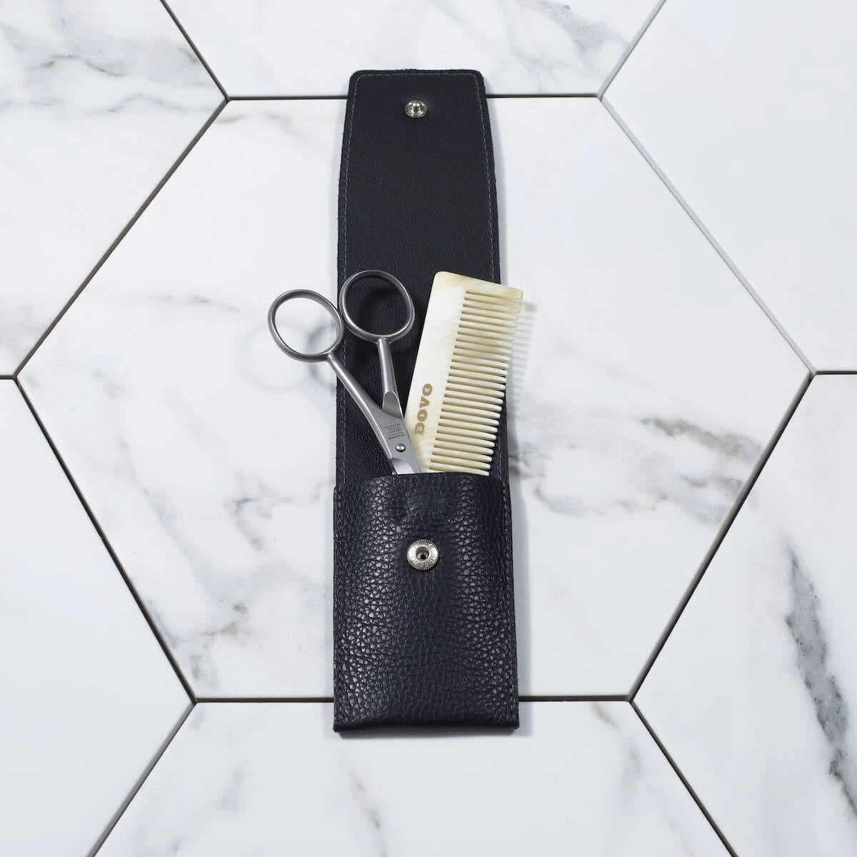 Bart & Grooming Set mit 2 Teilen, Schwarzes Leder