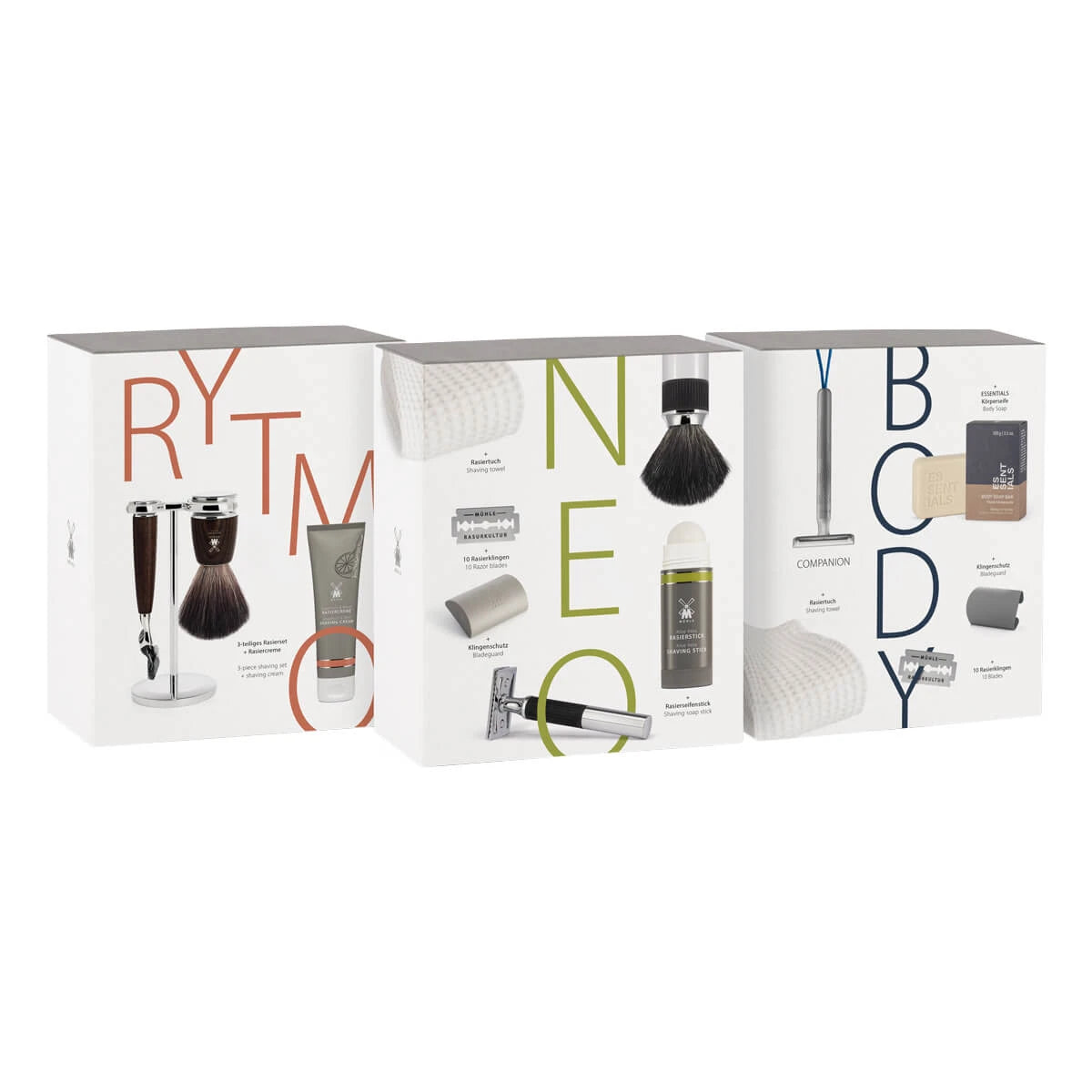 Geschenksets mit Rasierset und Rasiercreme, Rytmo