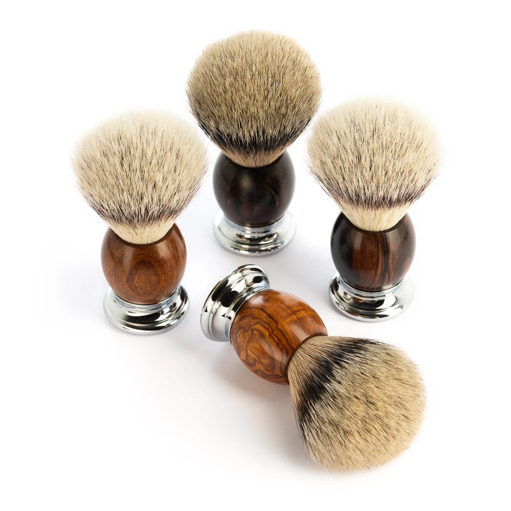 Rasierset mit Mach3 Rasierer, Rasierpinsel, Halter und Schale, Sophist, Ironwood