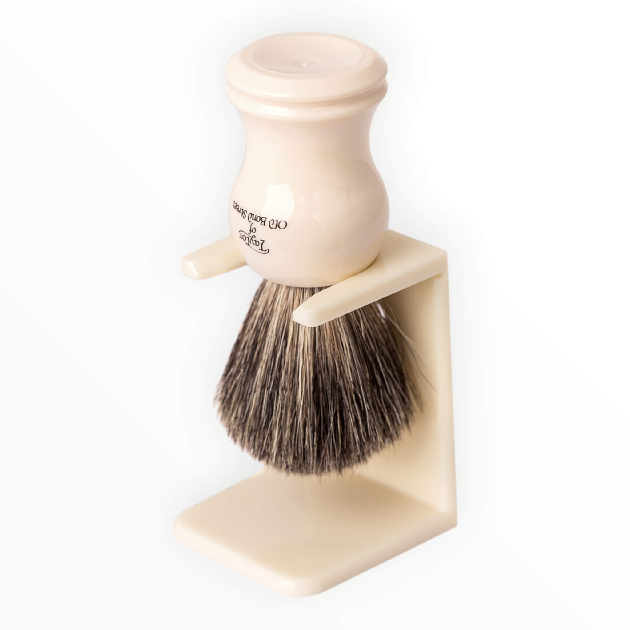 Rasierpinsel-Halter, Kunststoff elfenbeinweiß