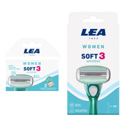 Soft 3 Sensitive Set, Rasierhobel & Rasierklingen