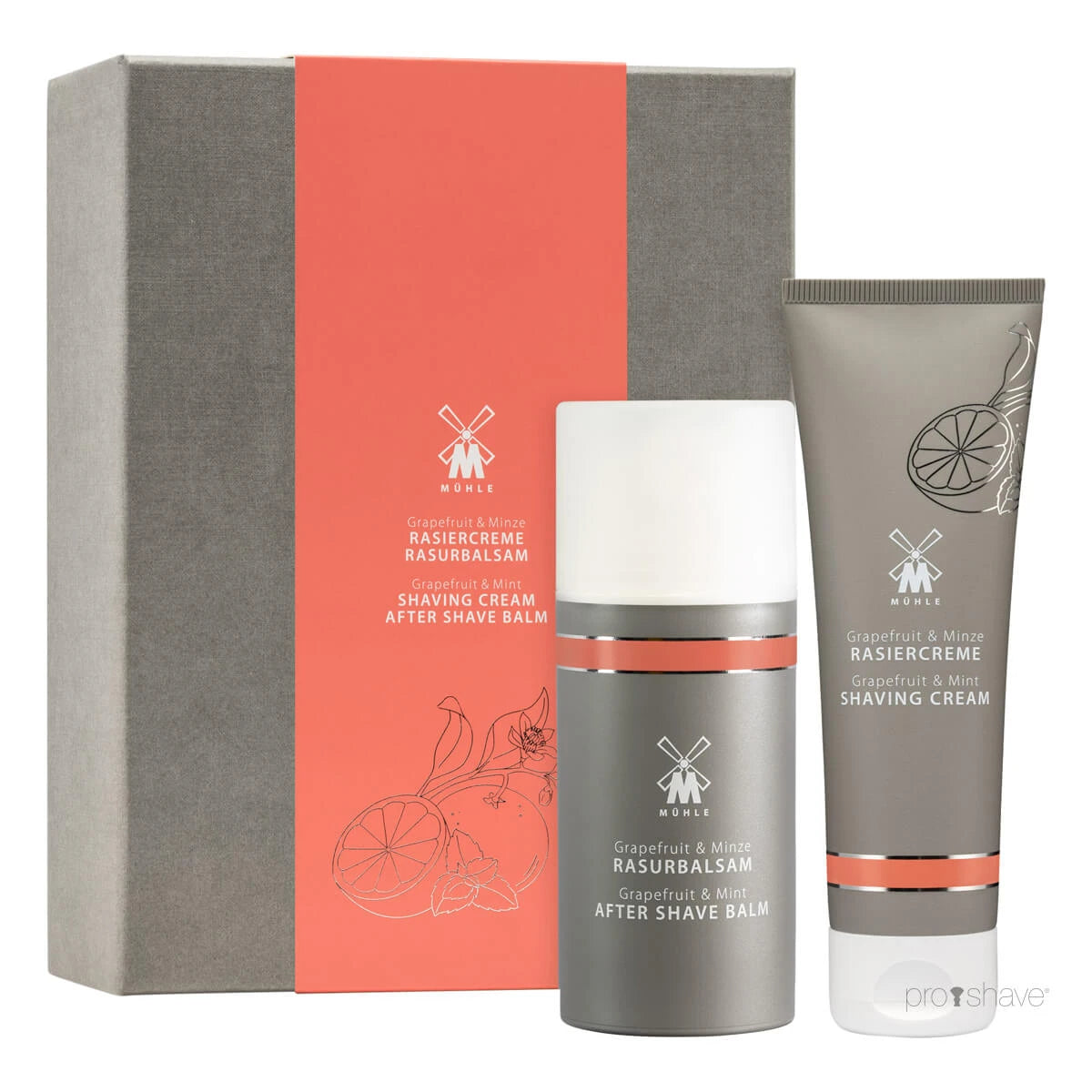 Geschenksets mit Rasiercreme und Aftershave-Balsam, Grapefruit & Minze