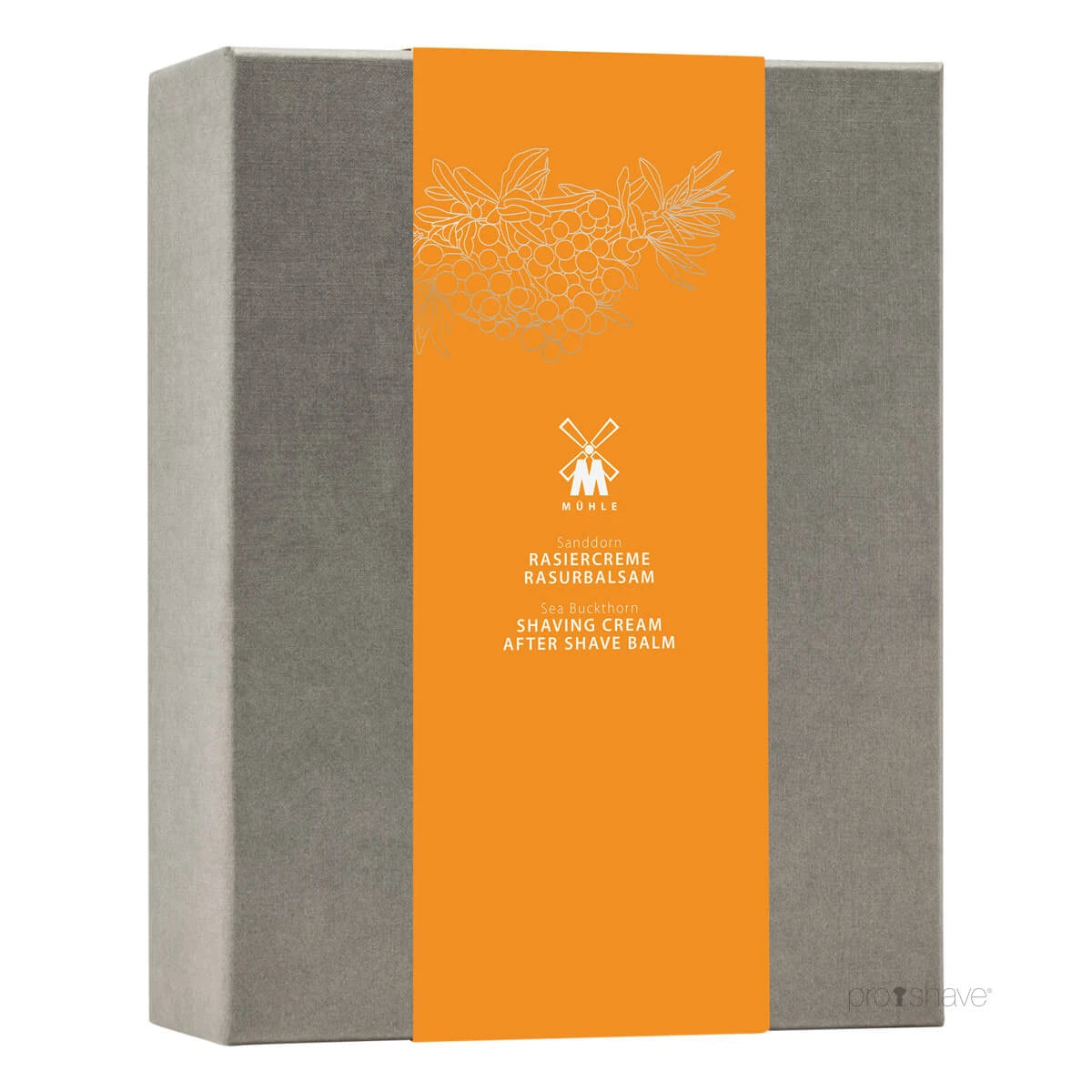 Geschenksets mit Rasiercreme und Aftershave-Balsam, Sanddorn