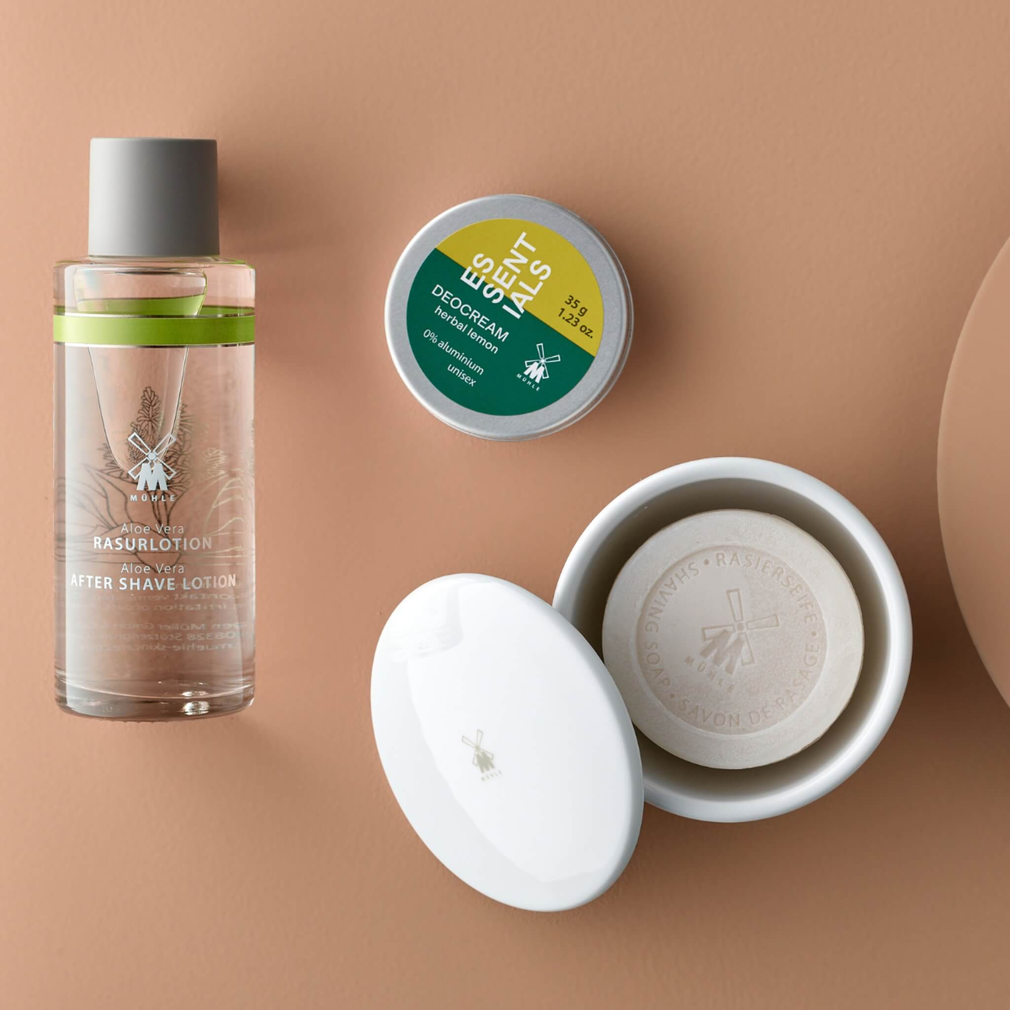 Rasierseife in Porzellanschale, Grapefruit & Minze, 65 gr.