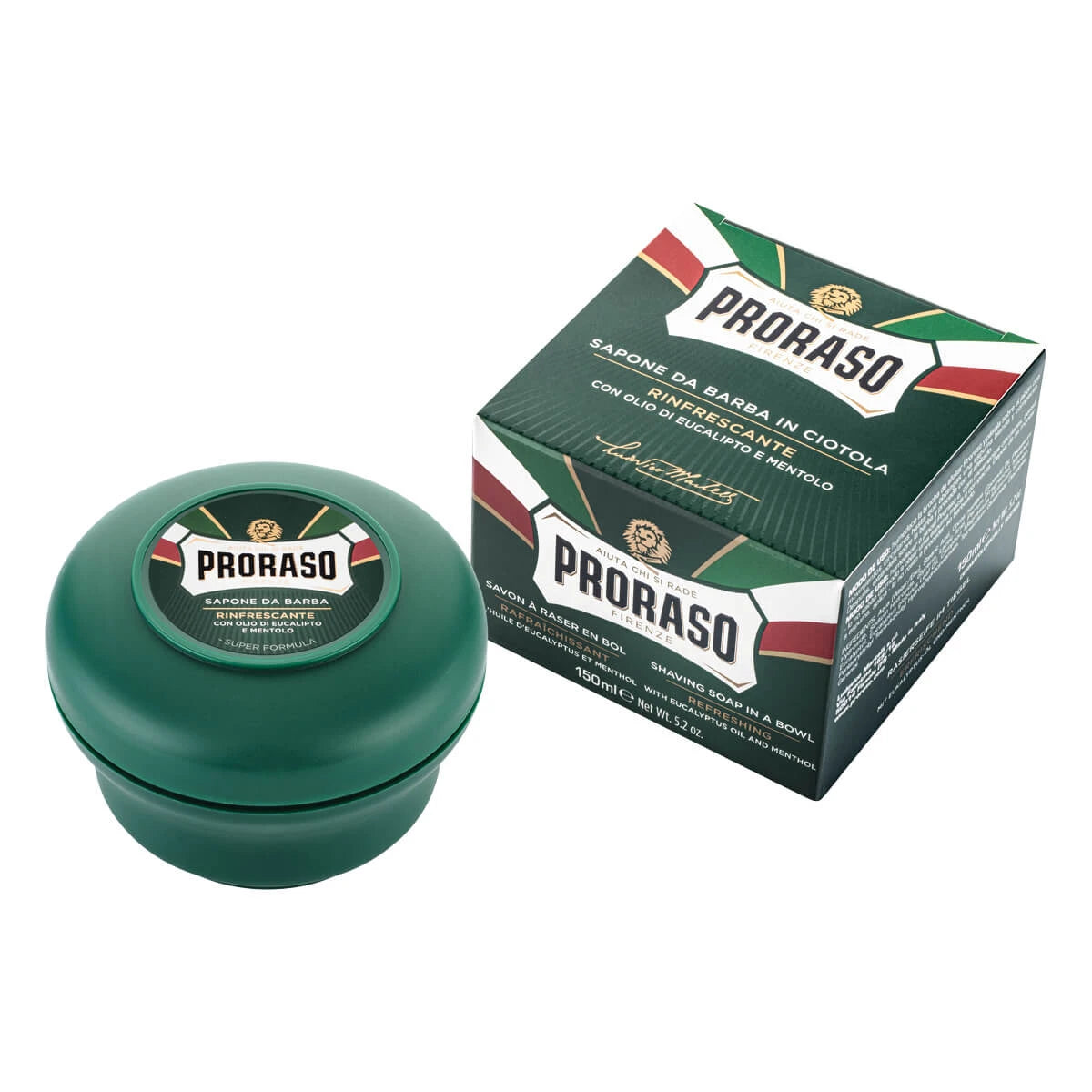 Rasierseife in der Schale - Refresh, Eukalyptus & Menthol, 150 ml.